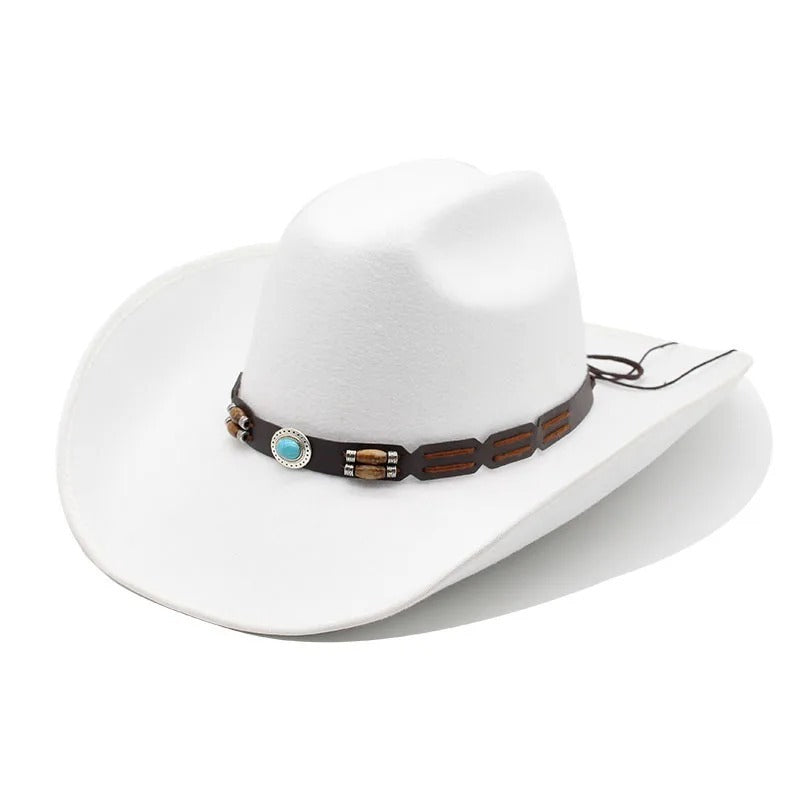 Woolen Hat Turquoise Belt Western Denim