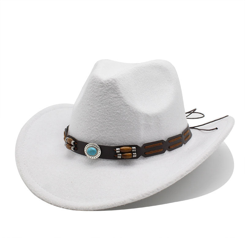 Woolen Hat Turquoise Belt Western Denim
