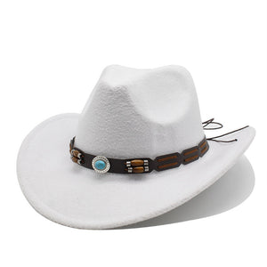 Woolen Hat Turquoise Belt Western Denim