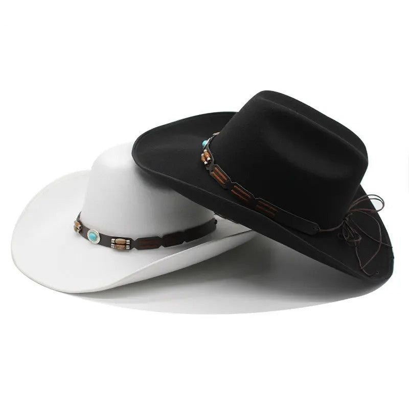 Woolen Hat Turquoise Belt Western Denim
