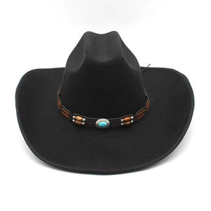 Woolen Hat Turquoise Belt Western Denim