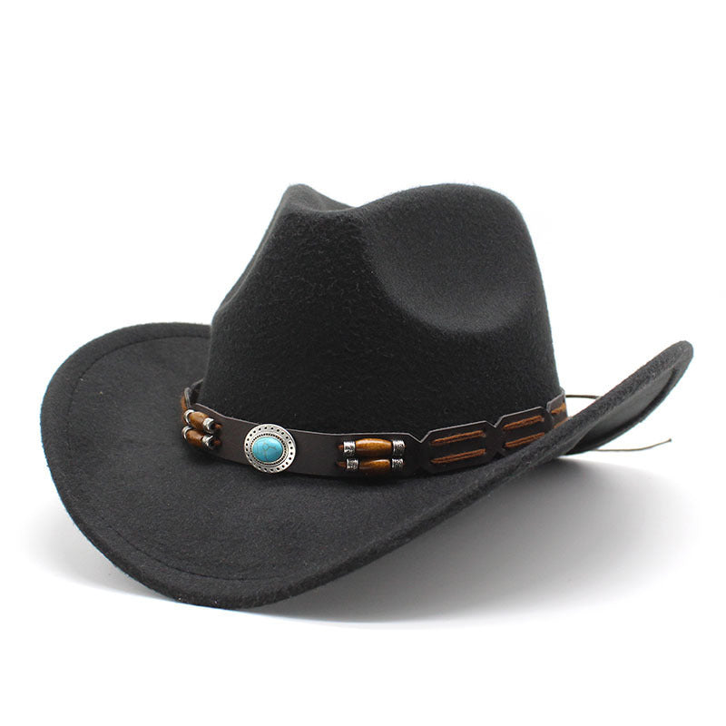Woolen Hat Turquoise Belt Western Denim